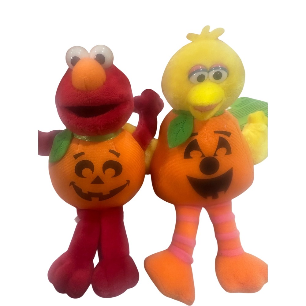 Gund Sesame Street Halloween Pumpkin Plush Set Elmo and Big Bird 8 Inch 319812